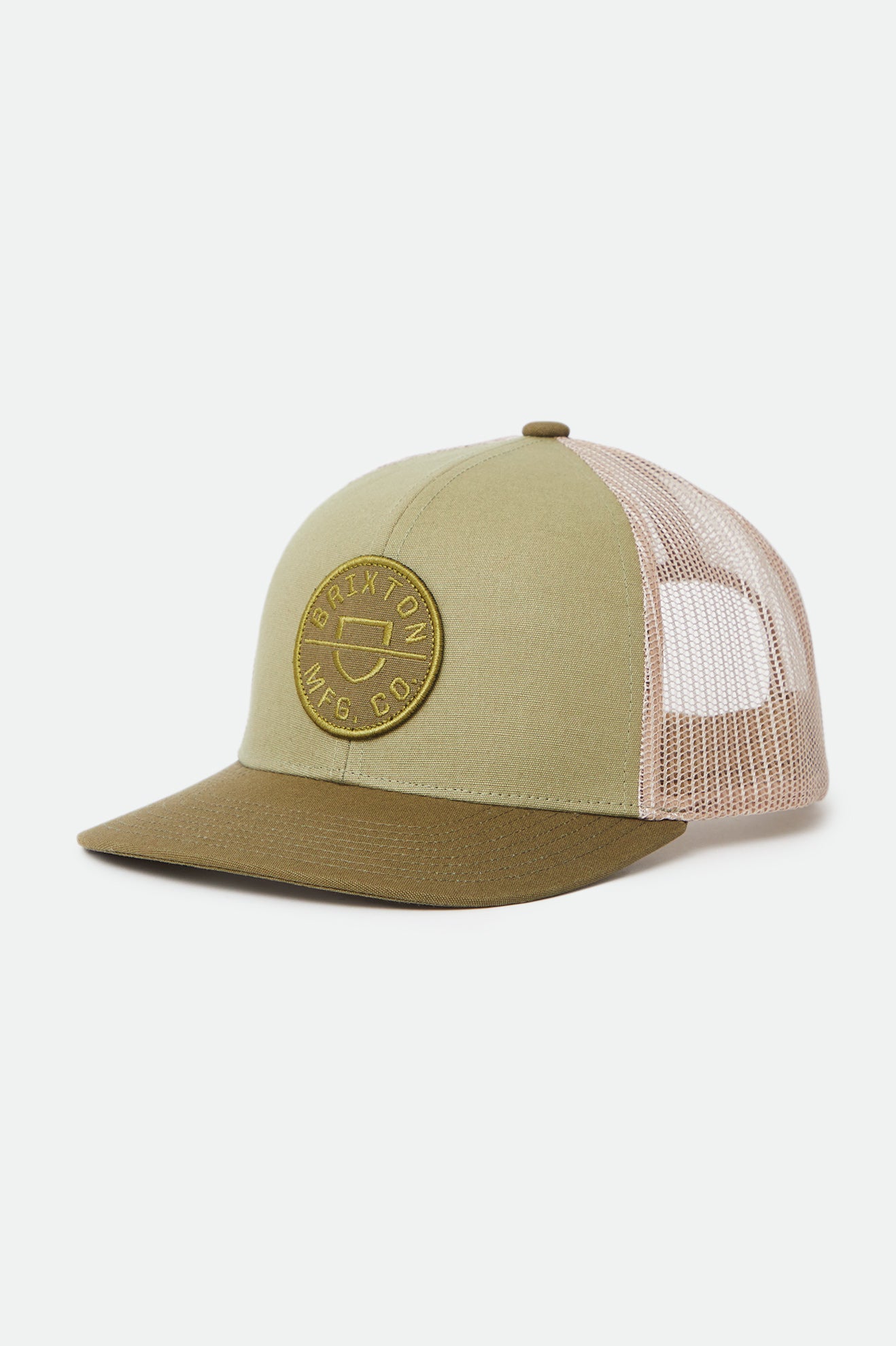 Boné Brixton Crest NetPlus MP Mesh Cap Masculino Verde Oliva | UYOFE-4601