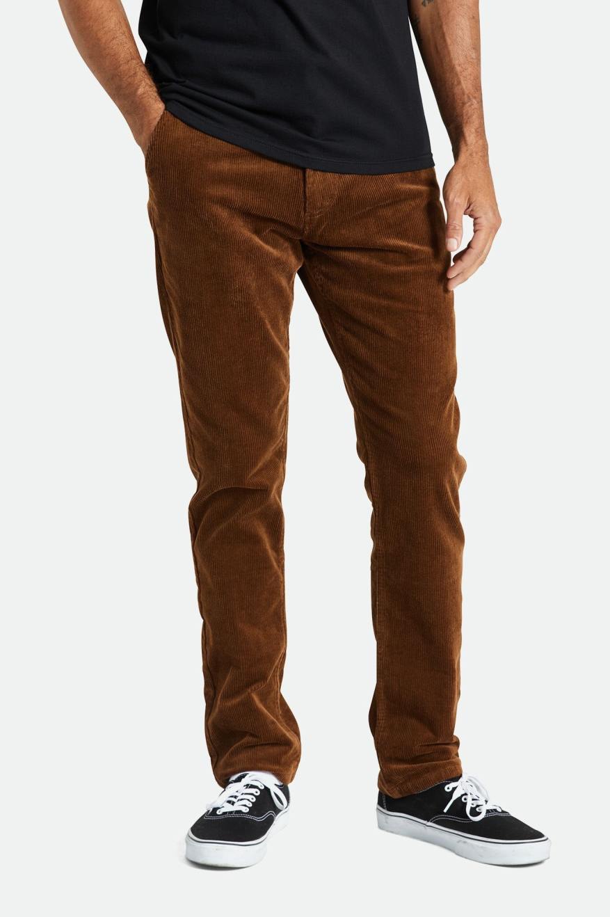 Calças Brixton Choice Chino Regular Masculino Marrom | DQNSI-0285