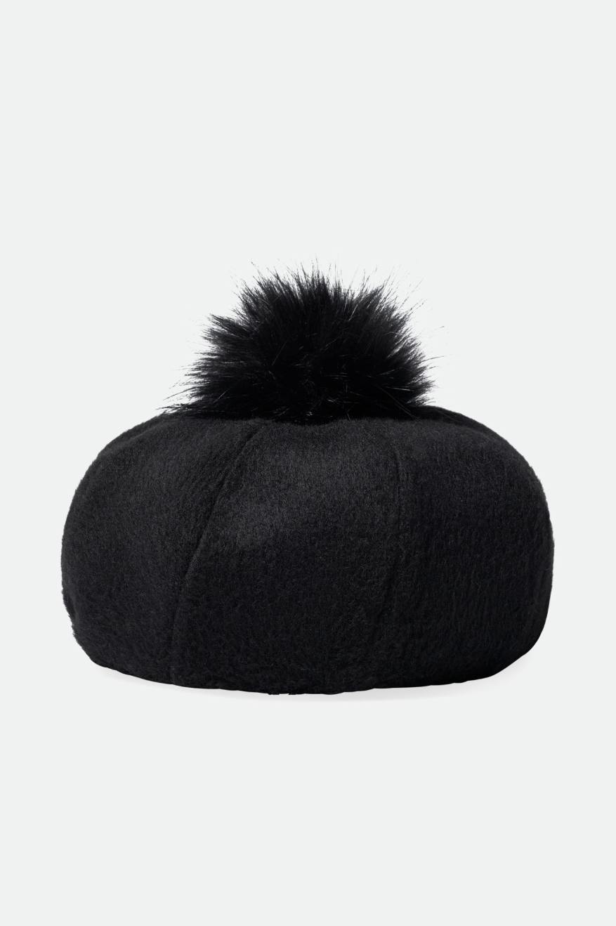 Chapeus Brixton Natalie Oversized Pom Beret Feminino Pretas | BWDHM-2836