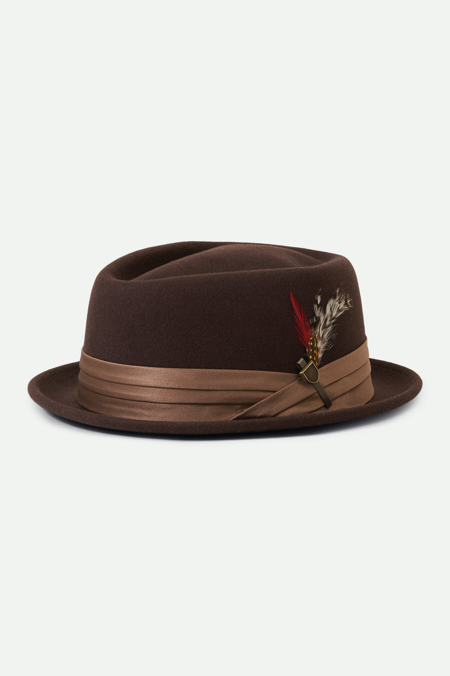 Chapeus Brixton Stout Pork Pie Feminino Marrom | SMPBK-2018