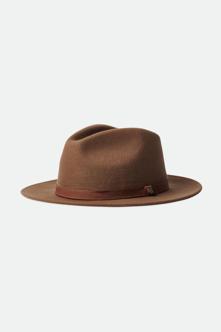 Fedora Brixton Messer Packable Masculino Marrom | RWCIO-9738