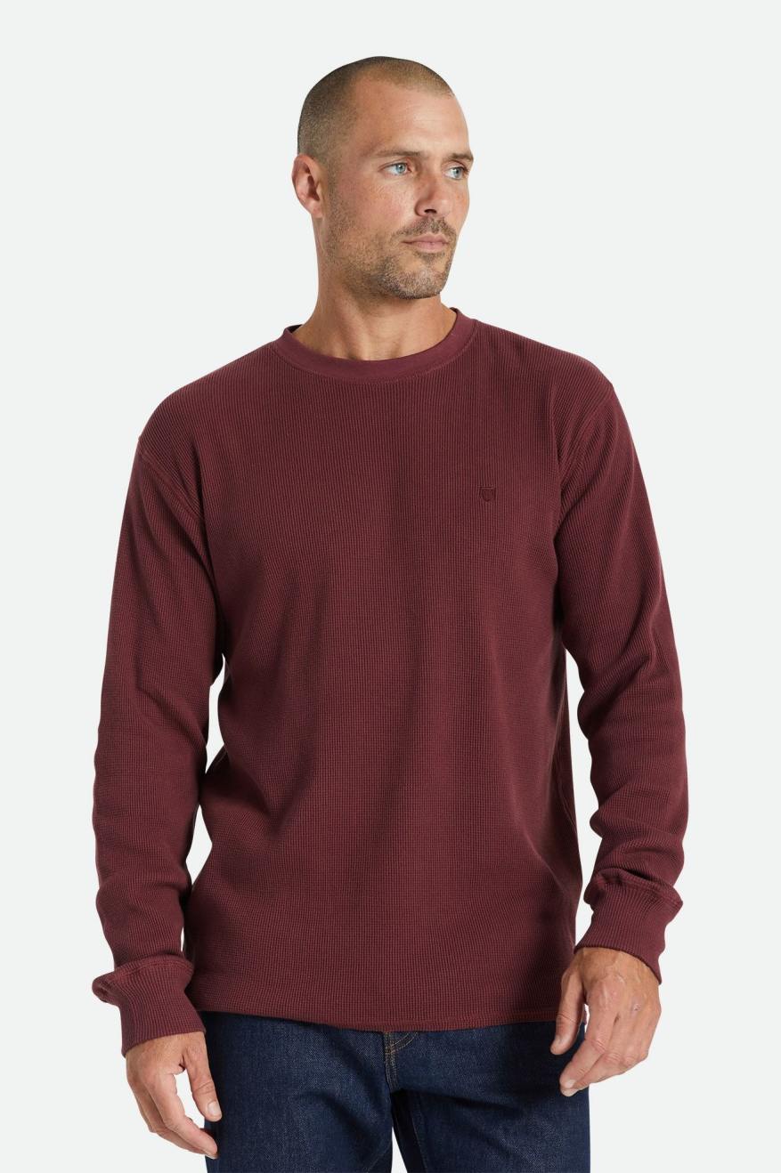 Knitwear Brixton Reserve Thermal L/S Masculino Vermelhas | BZAED-1836