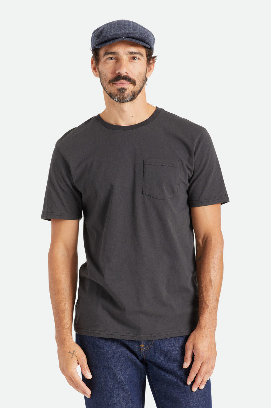 Tops Brixton Basic S/S Pocket Masculino Pretas | EGHAK-4053