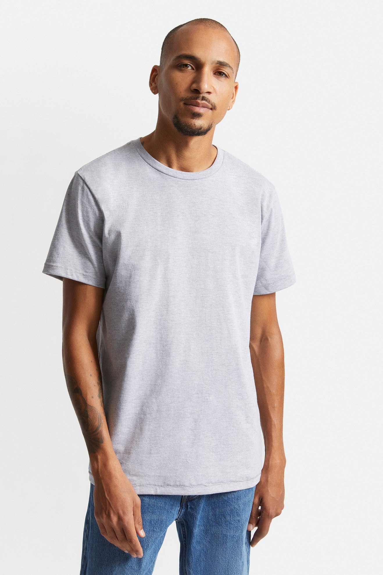 Tops Brixton Basic S/S Tailored Masculino Cinzentas | KTHYW-0273