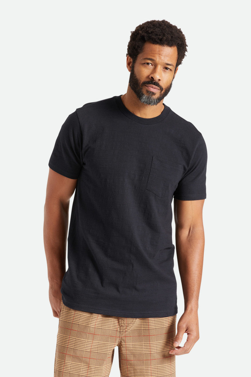 Tops Brixton Basic Slub S/S Pocket Masculino Pretas | UEGXZ-9645