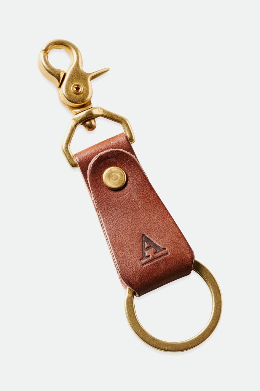 Acessorios Brixton Artifact Couro Key Clip Marrom | MRSEY-6139