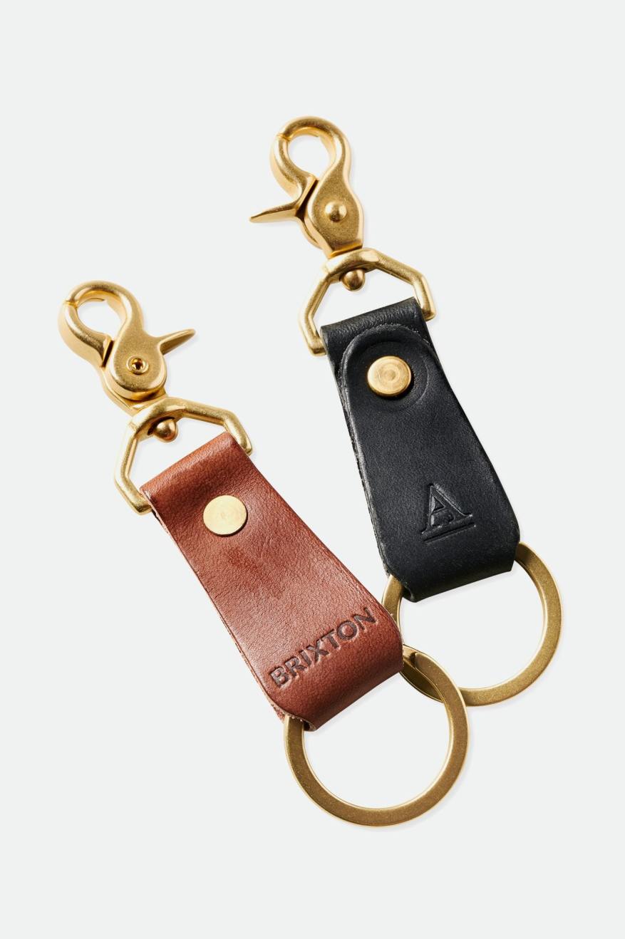 Acessorios Brixton Artifact Couro Key Clip Marrom | MRSEY-6139