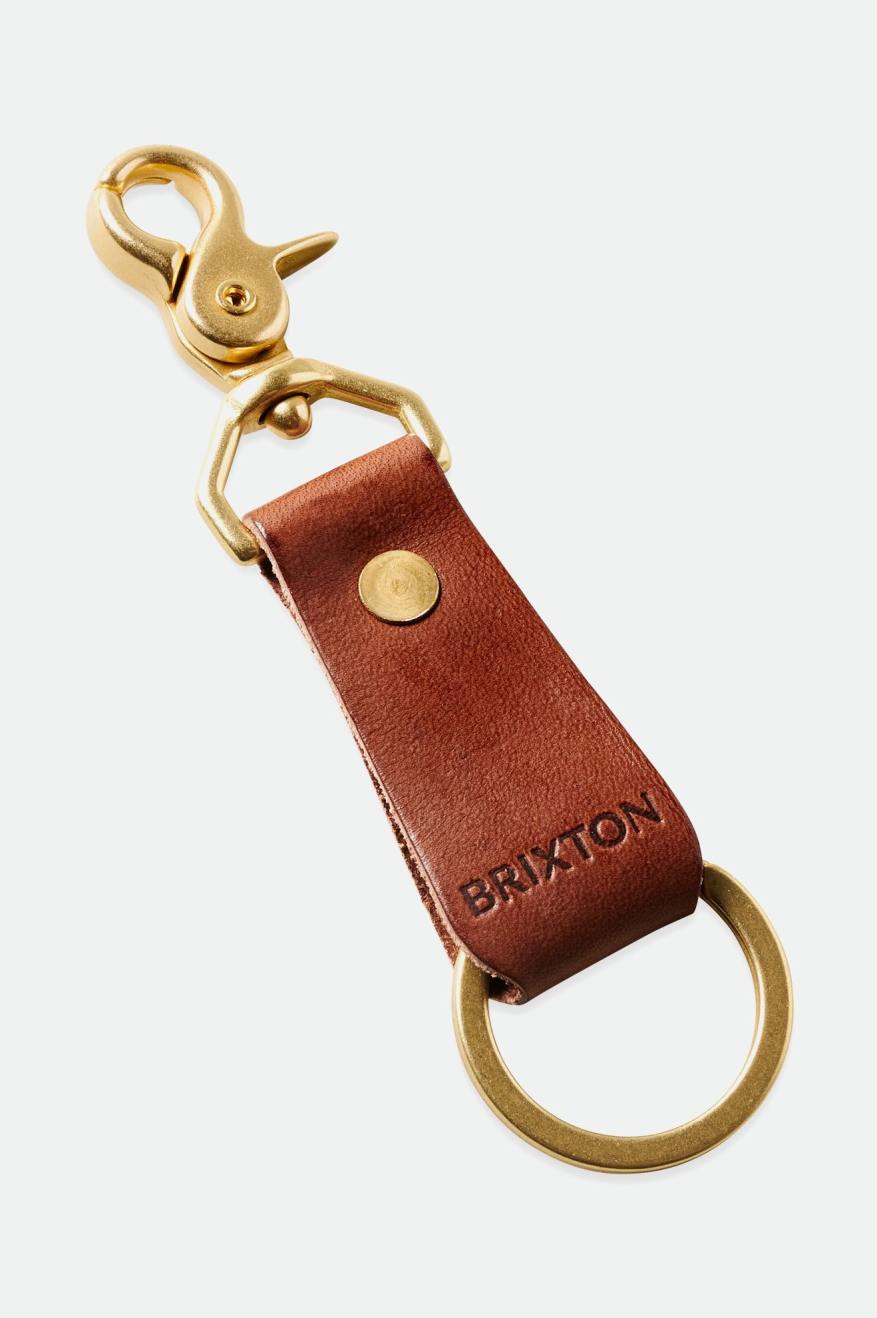 Acessorios Brixton Artifact Couro Key Clip Marrom | MRSEY-6139