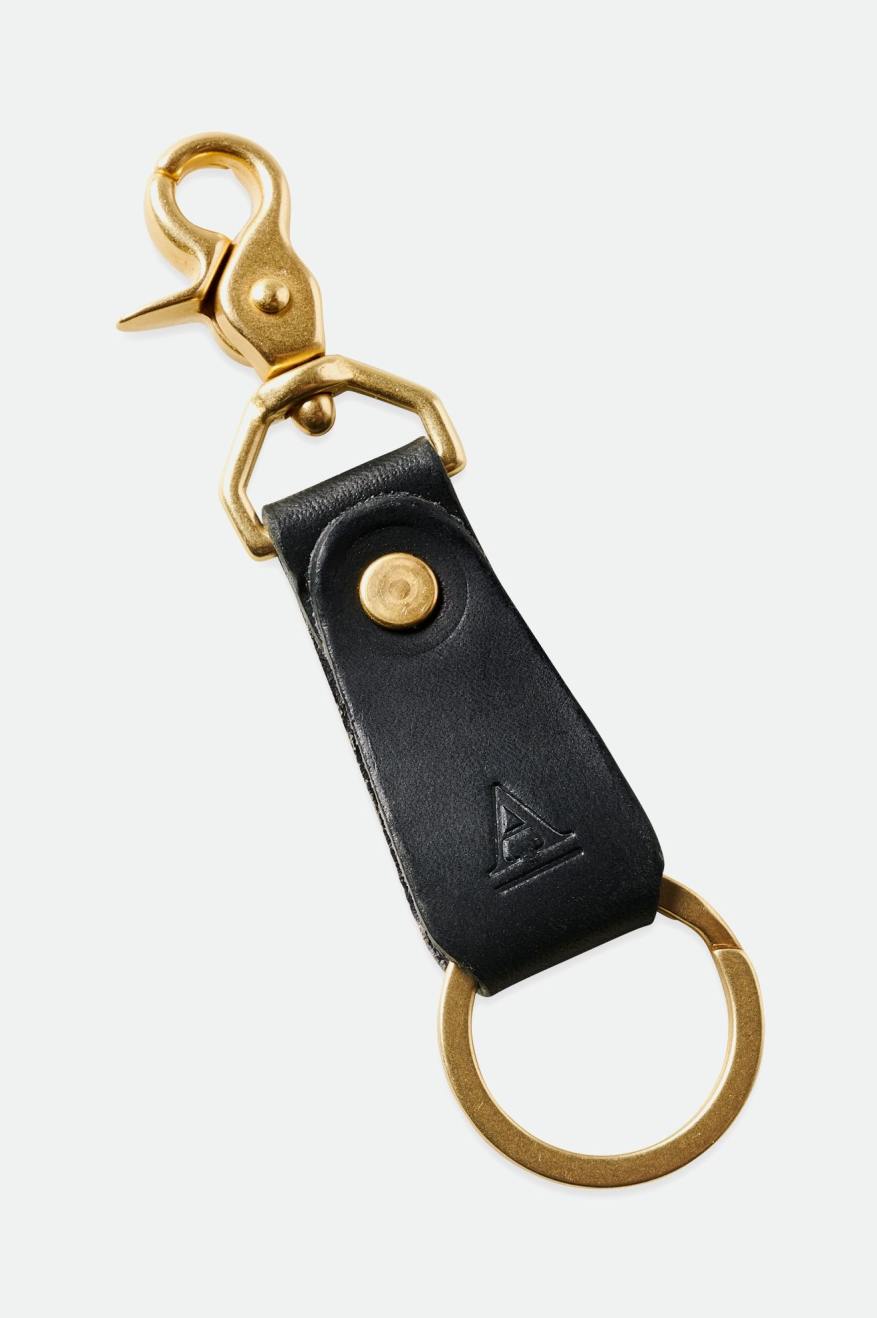 Acessorios Brixton Artifact Couro Key Clip Pretas | OQUYL-9105