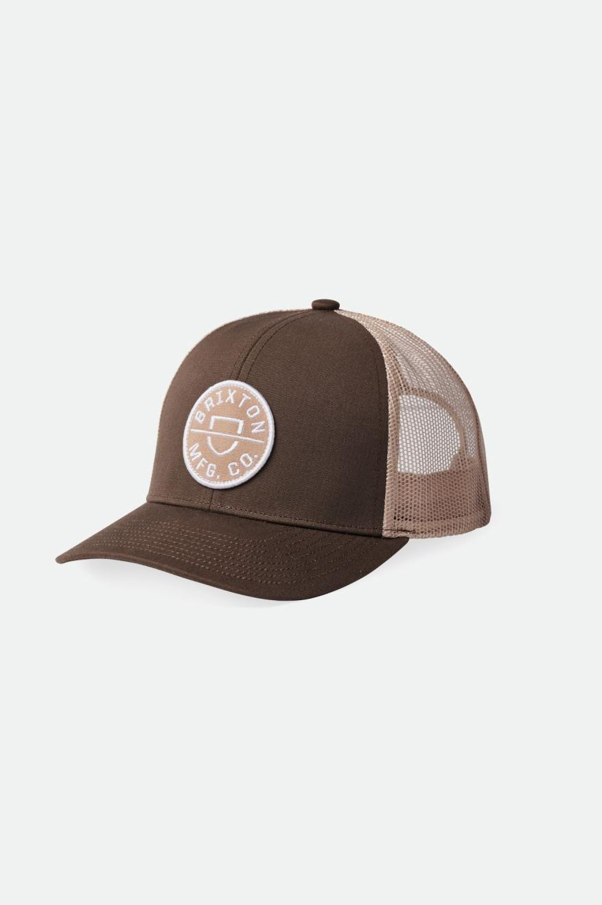 Boné Brixton Crest NetPlus MP Mesh Cap Masculino Marrom | DJGIA-9715