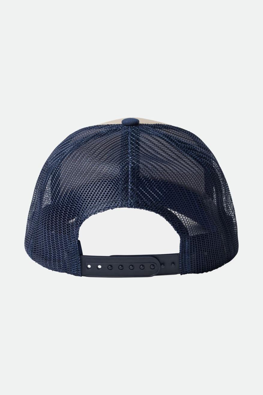 Boné Brixton Rival Stamp NetPlus MP Trucker Hat Masculino Azul Marinho | ZNCDR-2573