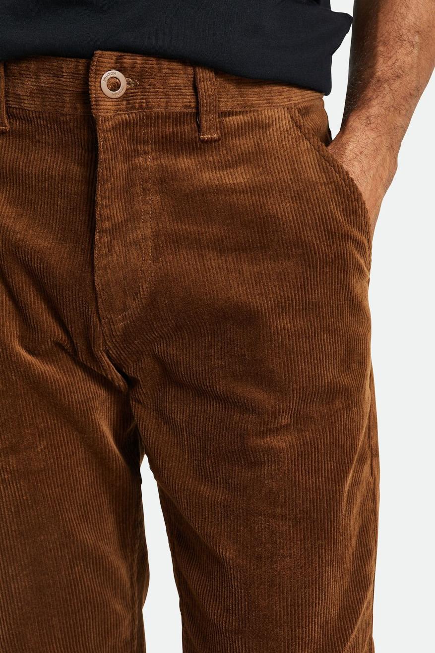 Calças Brixton Choice Chino Regular Masculino Marrom | DQNSI-0285