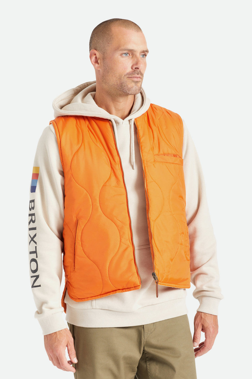 Casaco Brixton Abraham Reversible Vest Masculino Laranja | KGMIW-3824