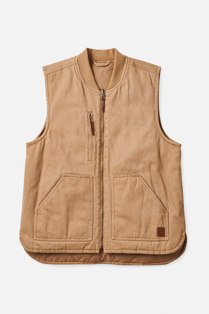 Casaco Brixton Abraham Reversible Vest Masculino Bege | NZIAD-9061