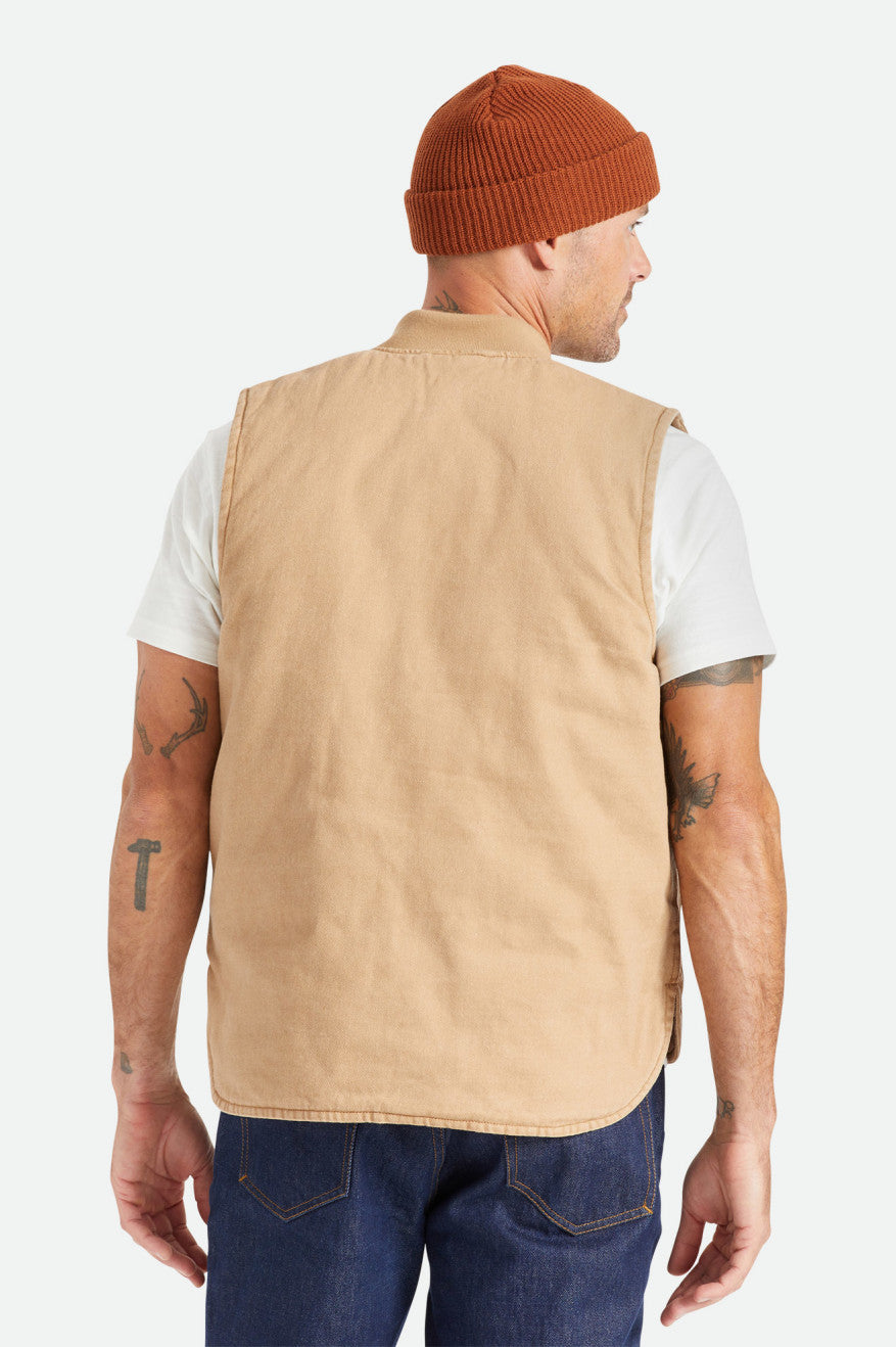 Casaco Brixton Abraham Reversible Vest Masculino Bege | NZIAD-9061