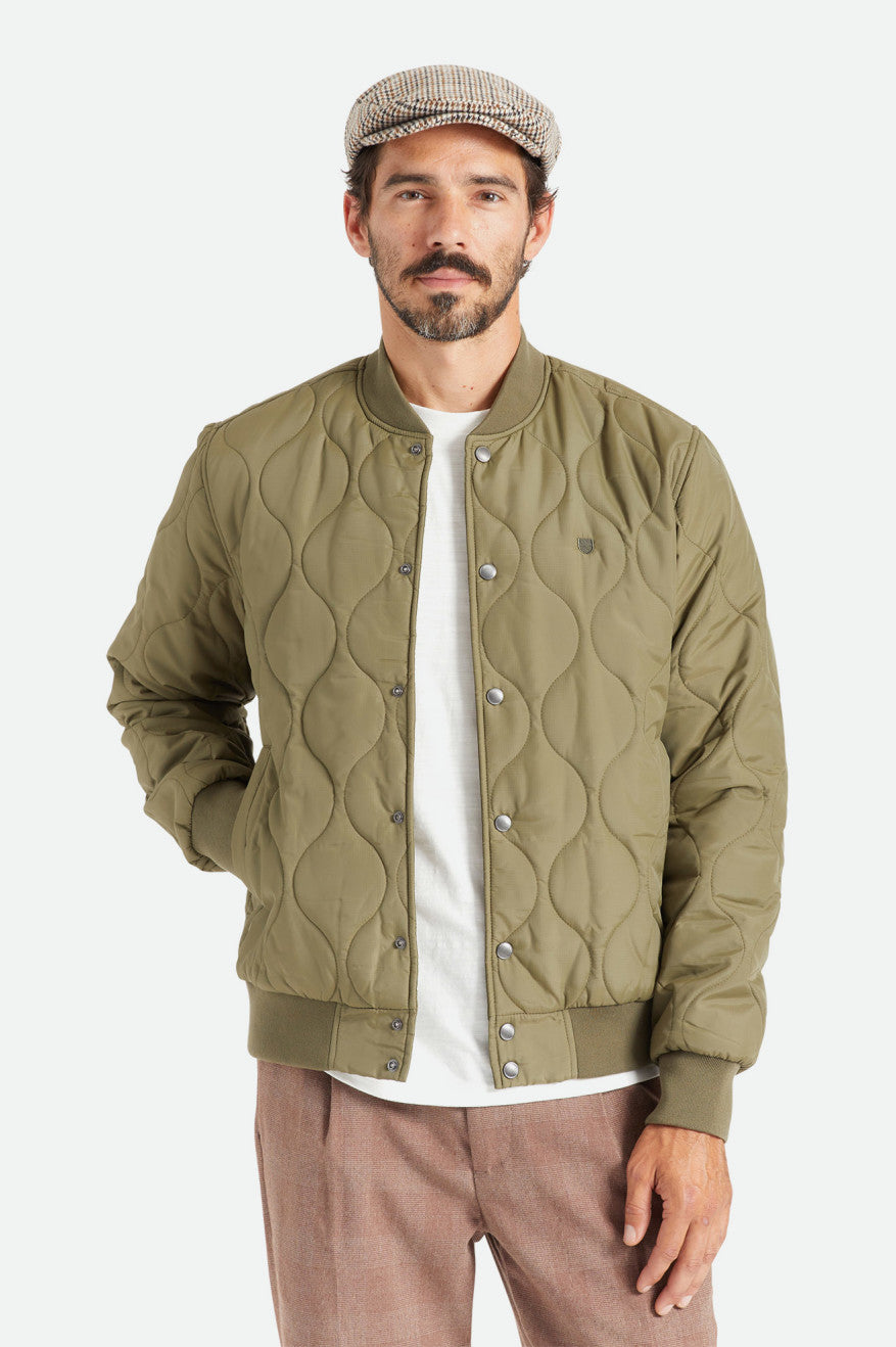 Casaco Brixton Dillinger Acolchoado Bomber Masculino Verde Oliva | IKPBY-8263