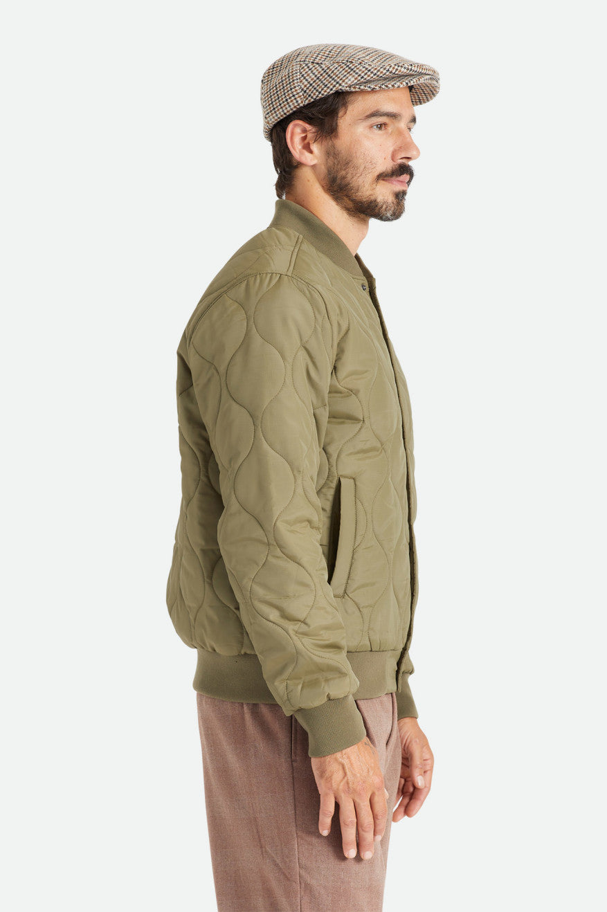 Casaco Brixton Dillinger Acolchoado Bomber Masculino Verde Oliva | IKPBY-8263