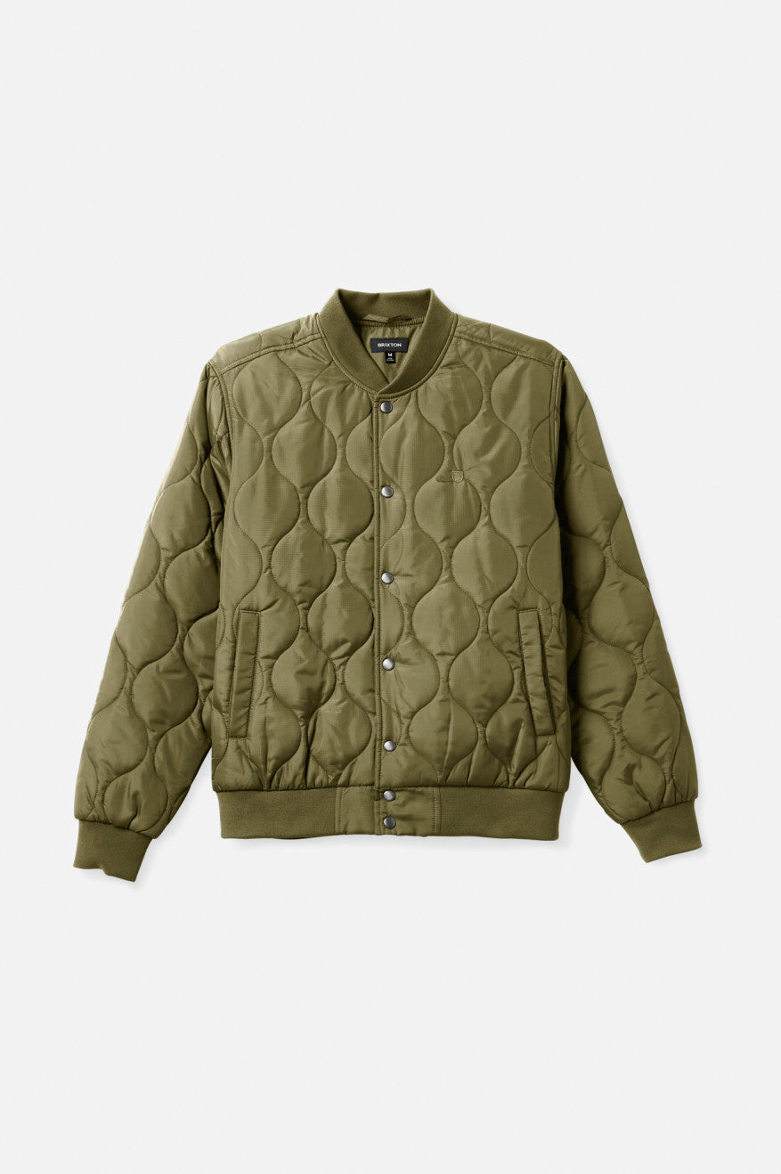 Casaco Brixton Dillinger Acolchoado Bomber Masculino Verde Oliva | IKPBY-8263