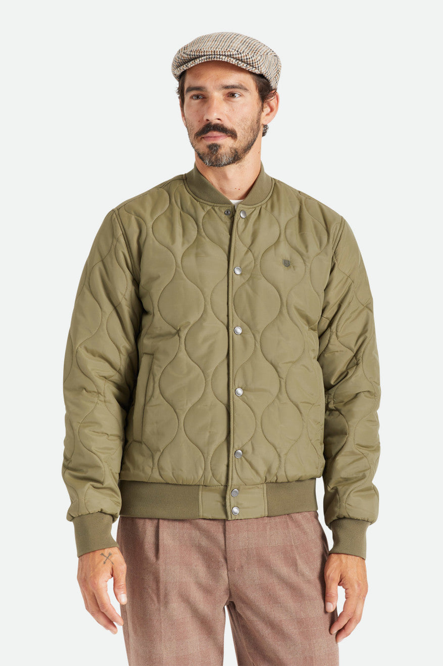 Casaco Brixton Dillinger Acolchoado Bomber Masculino Verde Oliva | IKPBY-8263