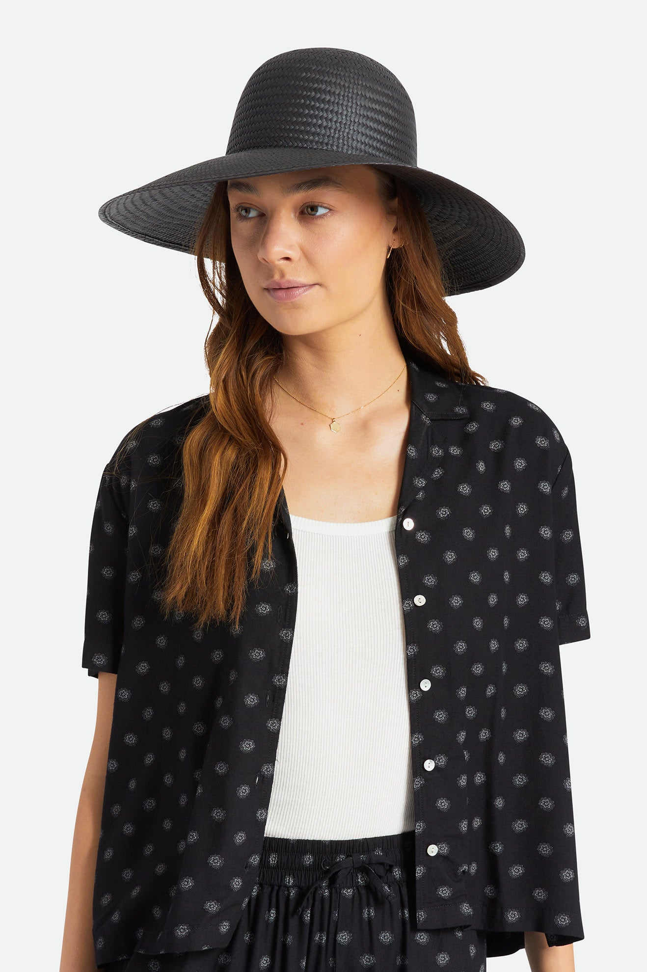 Chapeus Brixton Janae Sun Hat Feminino Pretas | EIURL-6587