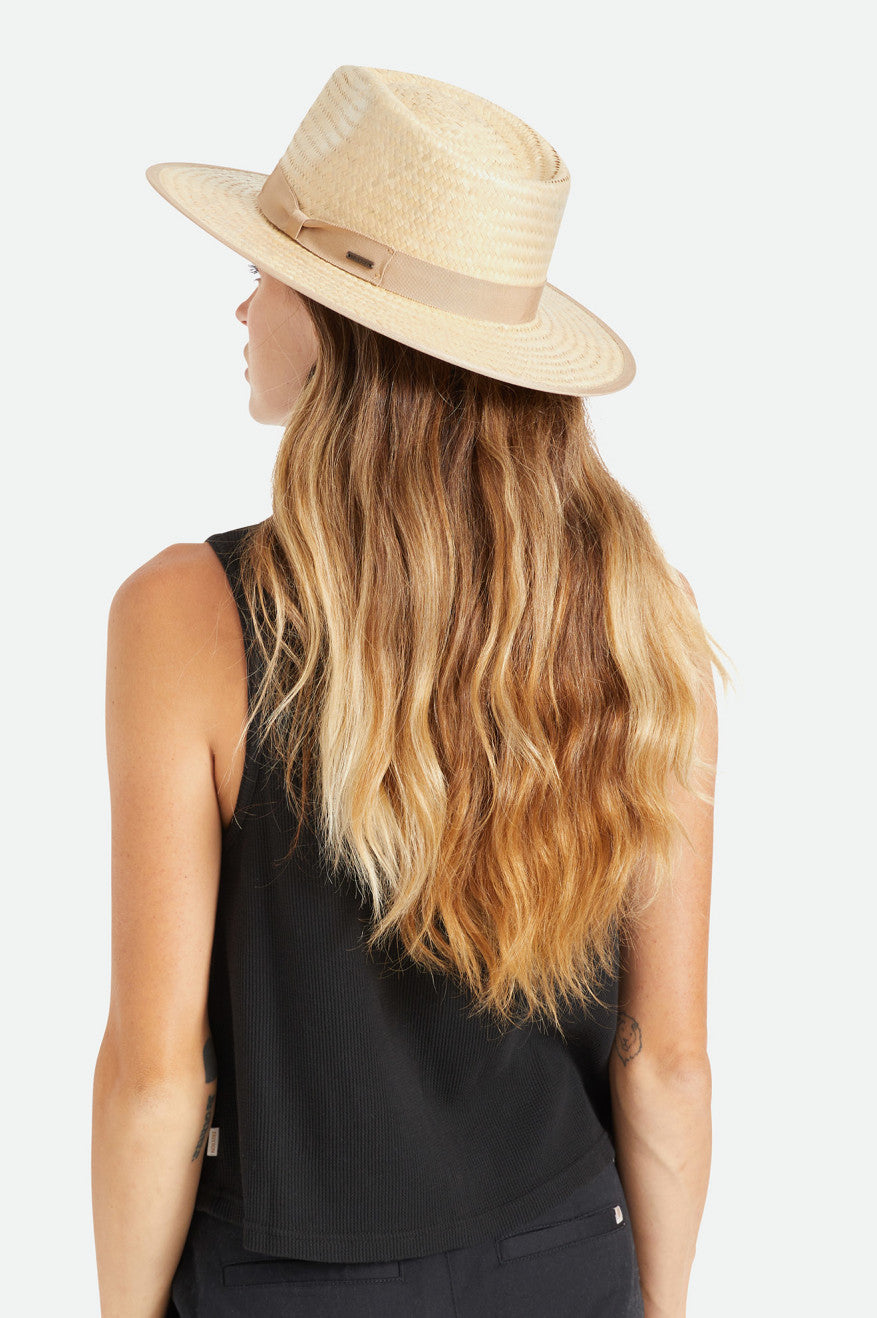 Chapeus Brixton Jo Curta Brim Palmilla Feminino Bege | ALUDW-7169