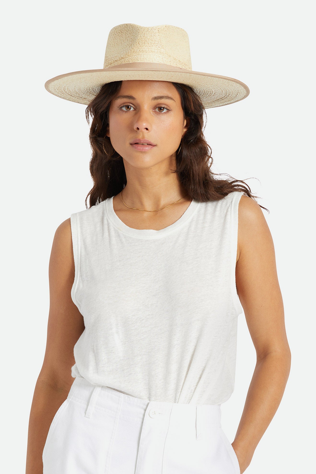 Chapeus Brixton Jo Straw Rancher Hat Feminino Bege | VRHDM-0179