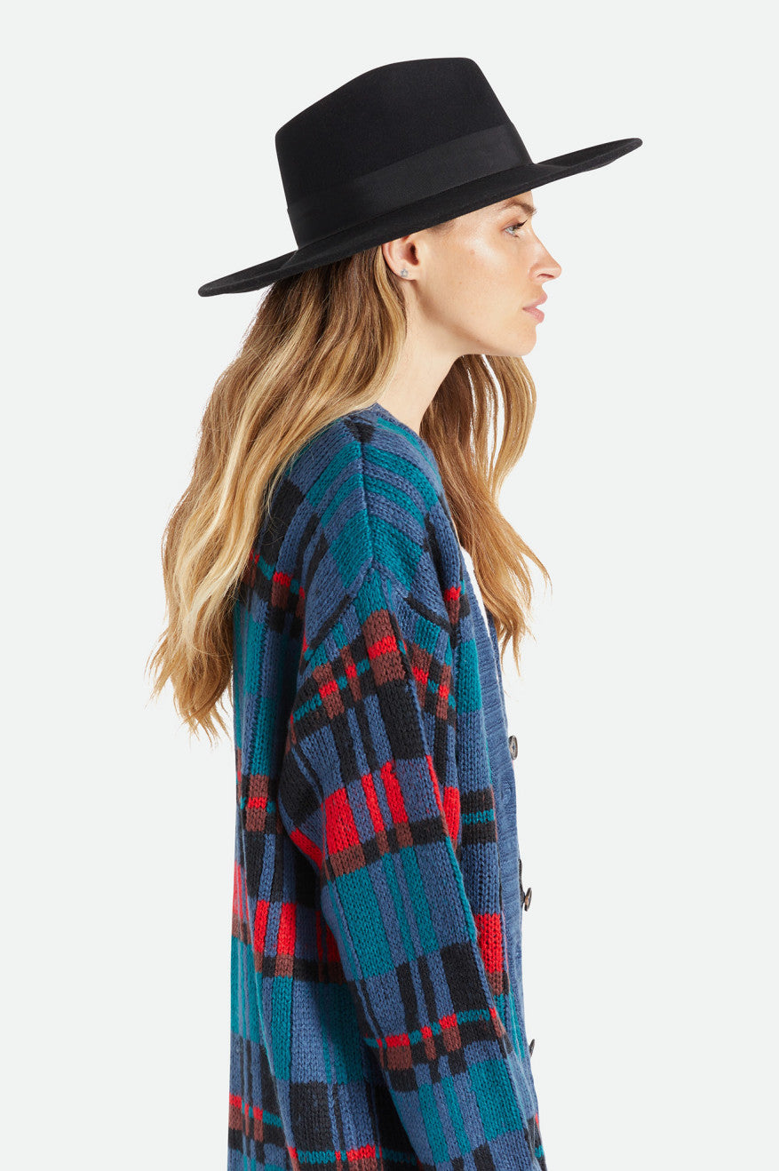 Chapeus Brixton Joanna Felt Hat Feminino Pretas | HALBP-9674