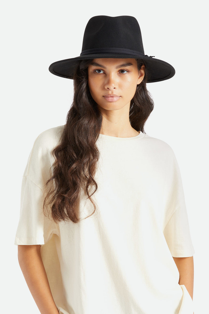 Chapeus Brixton Joanna Felt Packable Hat Feminino Pretas | MADIG-1530