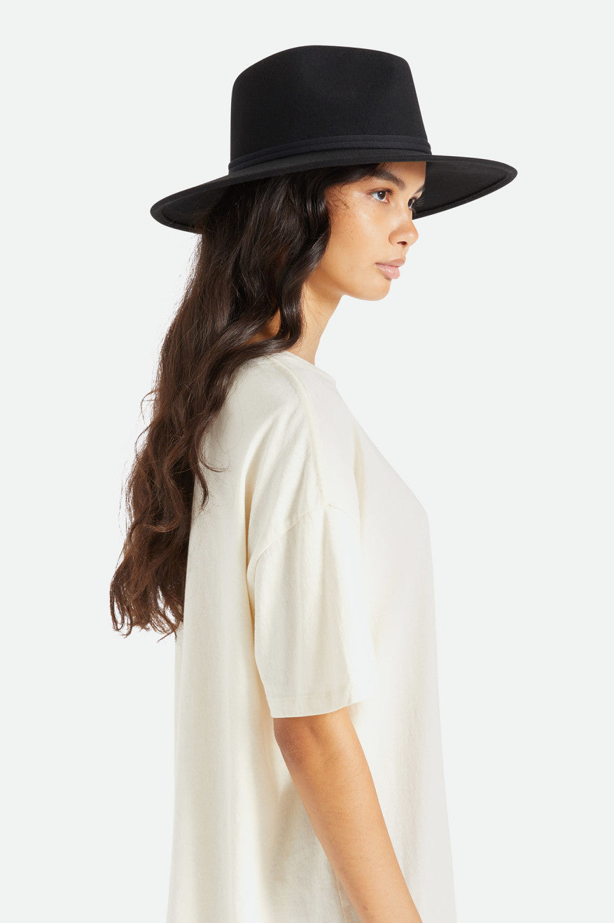 Chapeus Brixton Joanna Felt Packable Hat Feminino Pretas | MADIG-1530