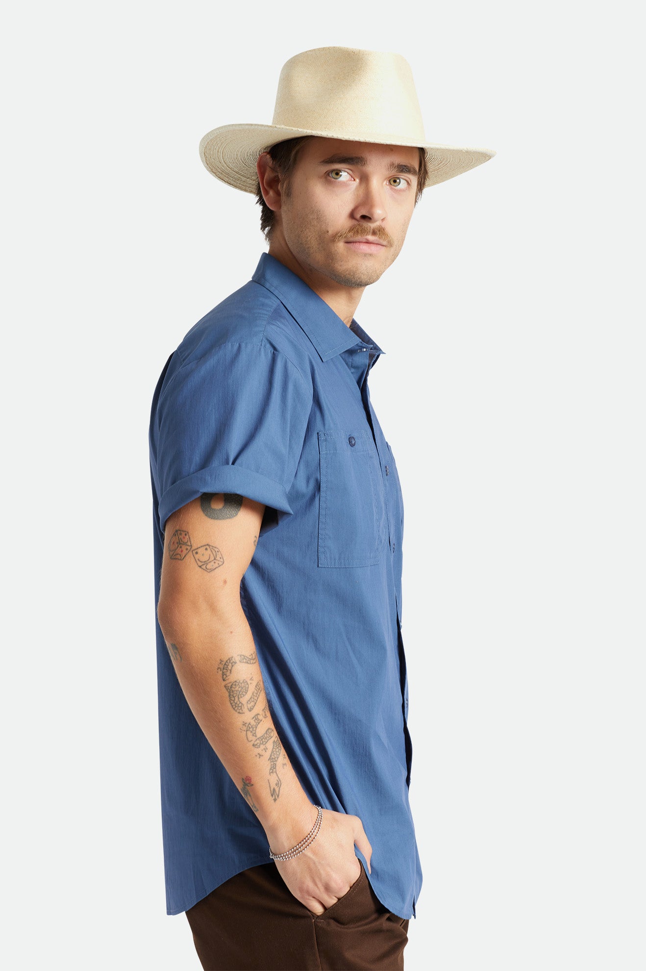 Chapeus Brixton Marcos Fedora Masculino Bege | OARED-9421