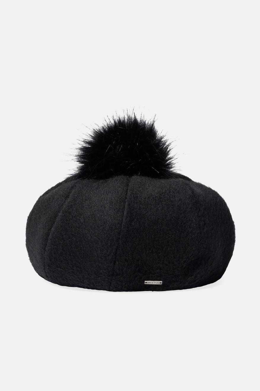 Chapeus Brixton Natalie Oversized Pom Beret Feminino Pretas | BWDHM-2836