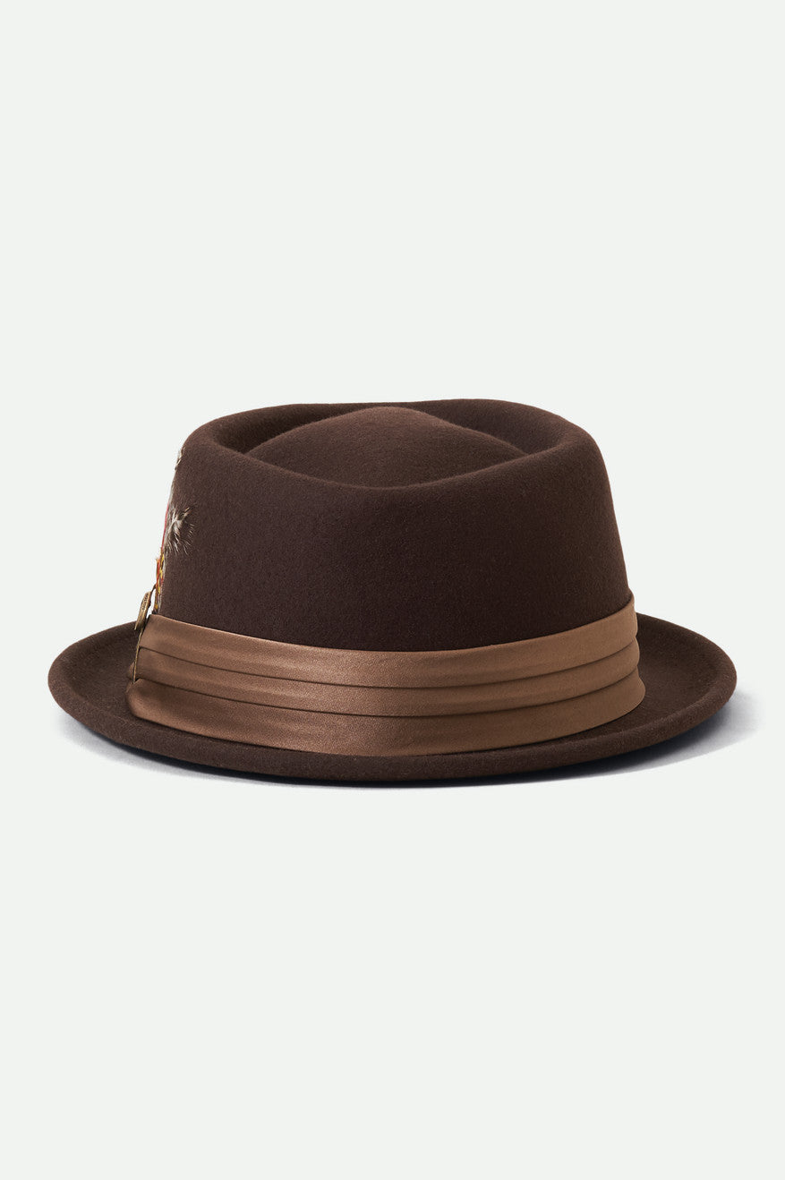 Chapeus Brixton Stout Pork Pie Feminino Marrom | SMPBK-2018