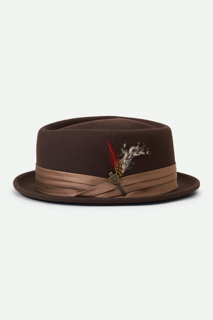 Chapeus Brixton Stout Pork Pie Feminino Marrom | SMPBK-2018