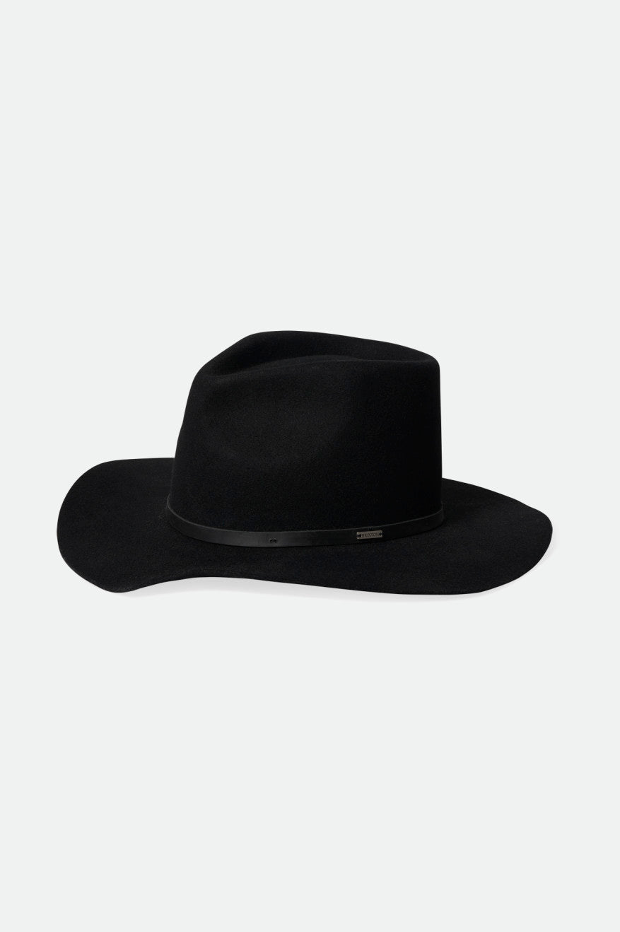 Chapeus Brixton Whiskey River Cowboy Hat Feminino Pretas | QCDEJ-6254