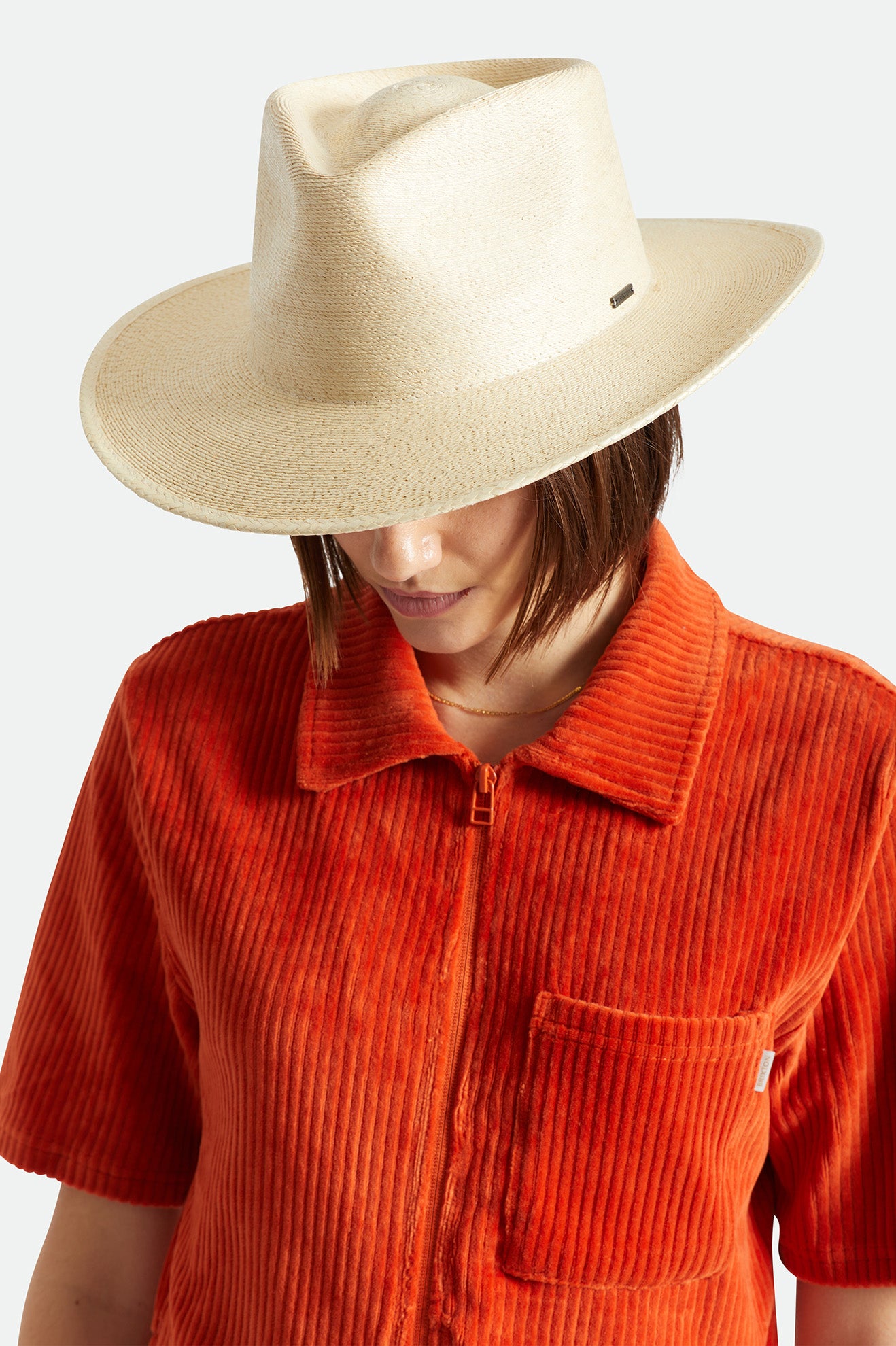 Chapéus De Palha Brixton Marcos Fedora Feminino Bege | RUXFY-8640