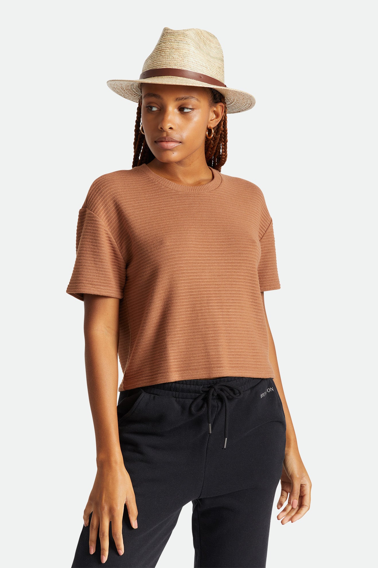 Chapéus De Palha Brixton Messer Fedora Feminino Bege | ZQMRO-2715