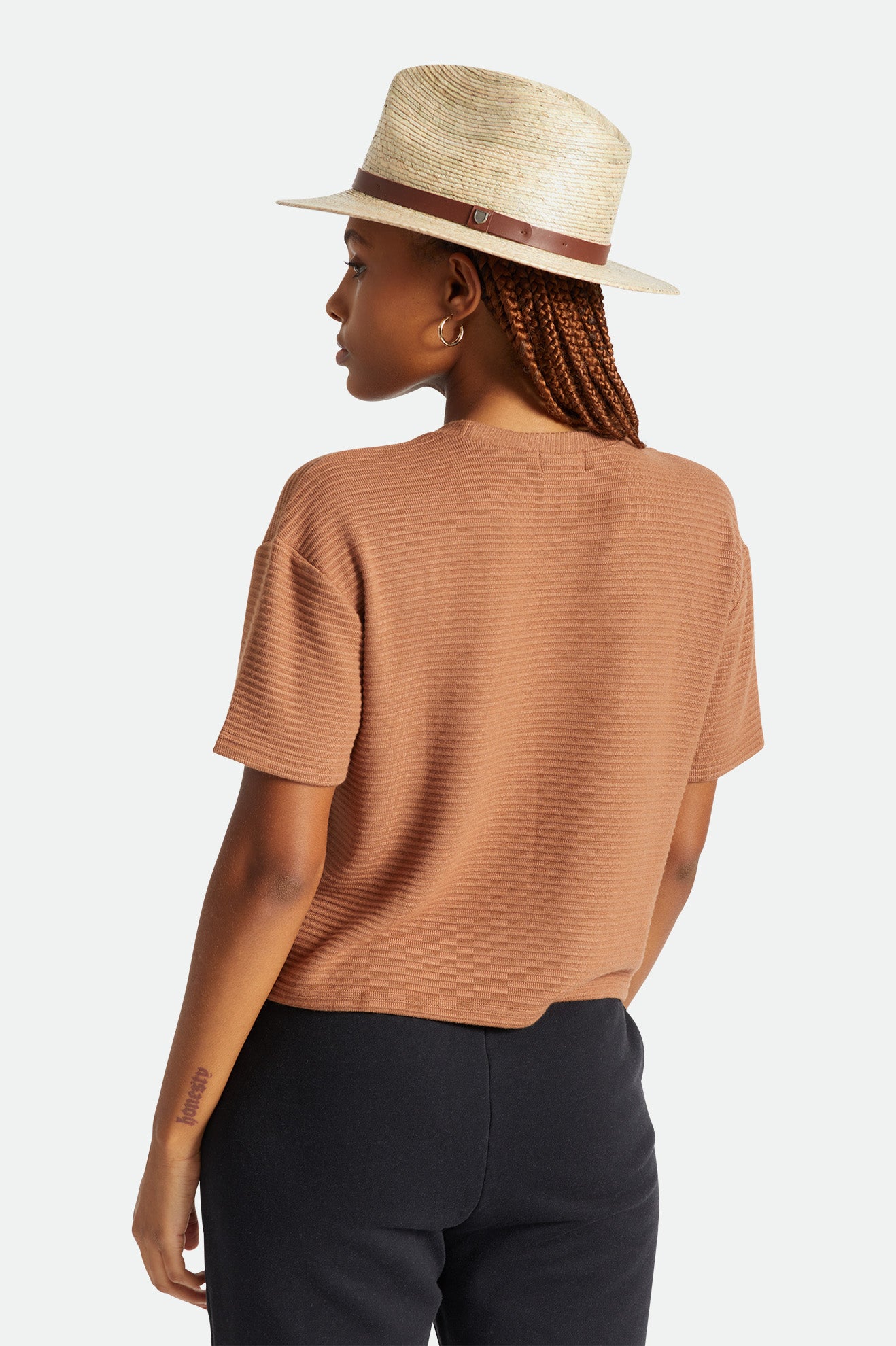 Chapéus De Palha Brixton Messer Fedora Feminino Bege | ZQMRO-2715