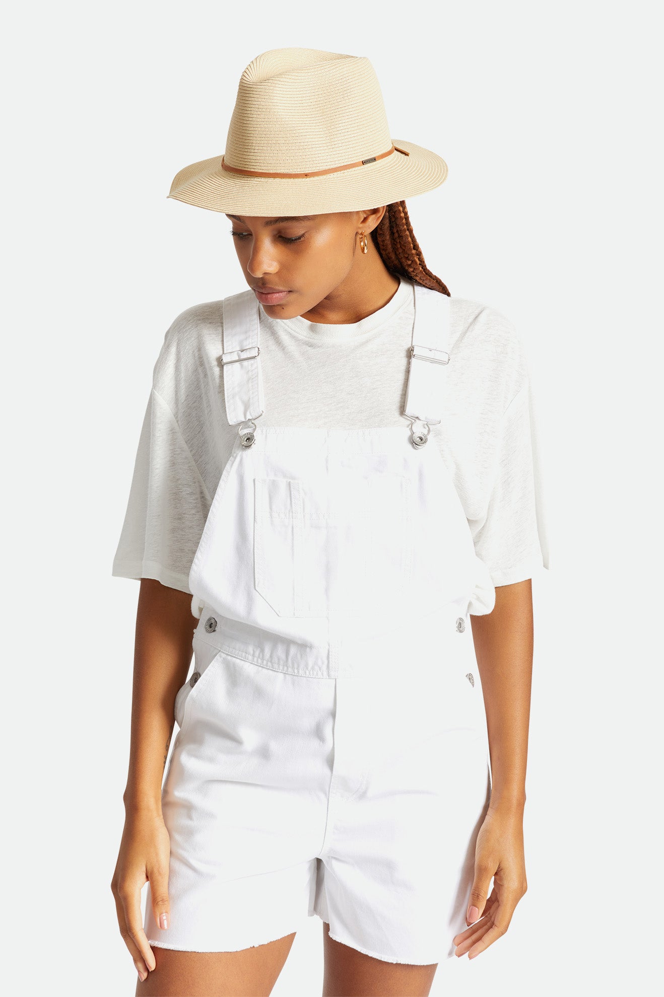 Chapéus De Palha Brixton Wesley Packable Fedora Feminino Marrom | HXUAW-3694