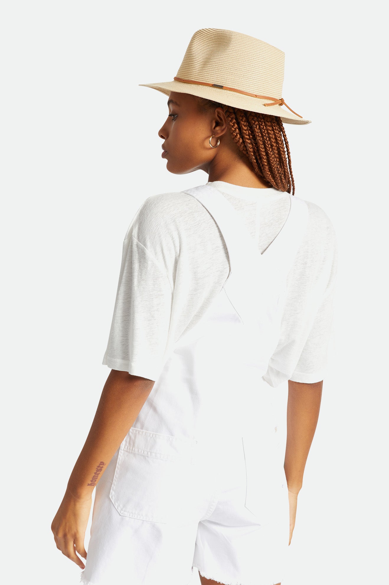 Chapéus De Palha Brixton Wesley Packable Fedora Feminino Marrom | HXUAW-3694