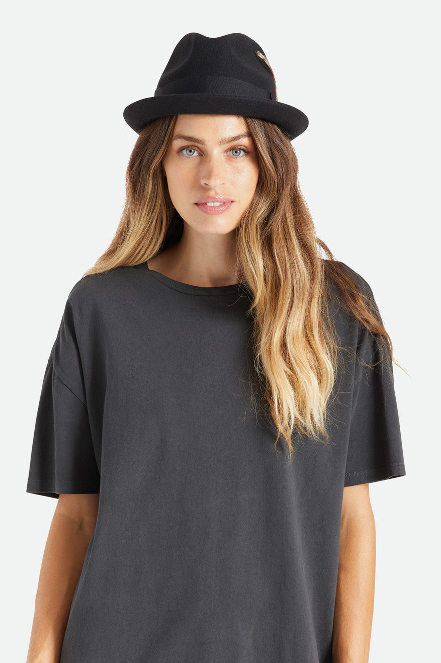 Fedora Brixton Gain Fedora Feminino Pretas | BAECQ-2961