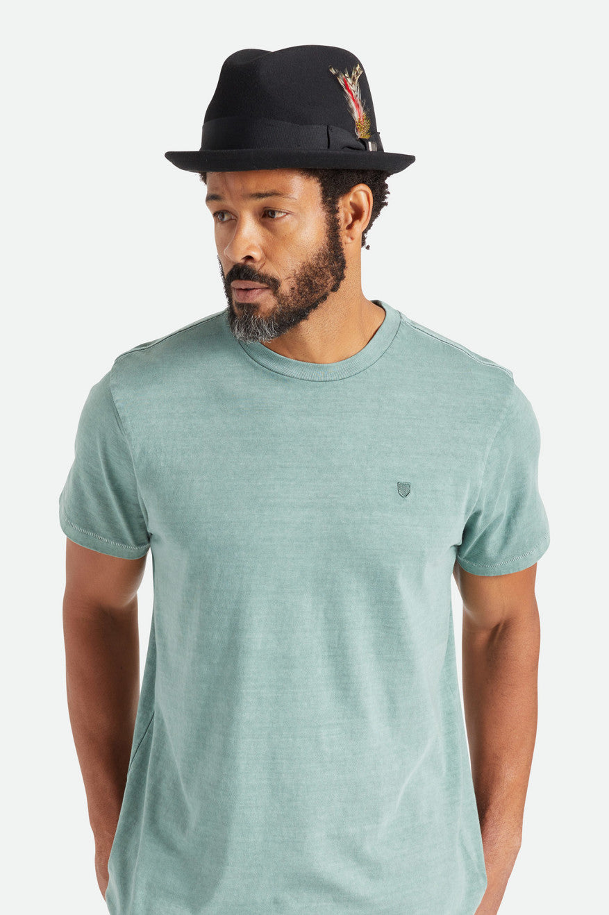 Fedora Brixton Gain Masculino Pretas | CPSVQ-7309