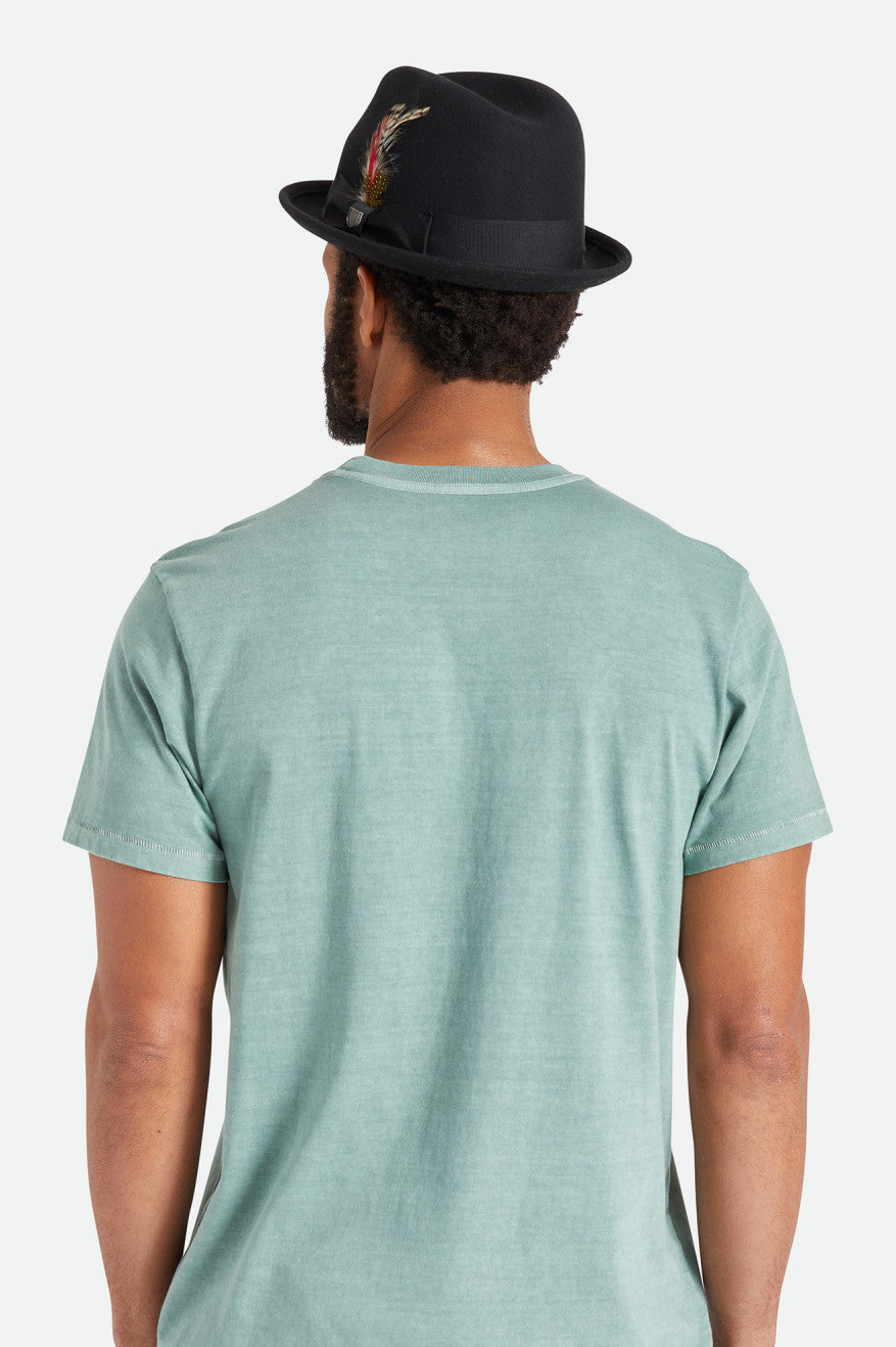 Fedora Brixton Gain Masculino Pretas | CPSVQ-7309