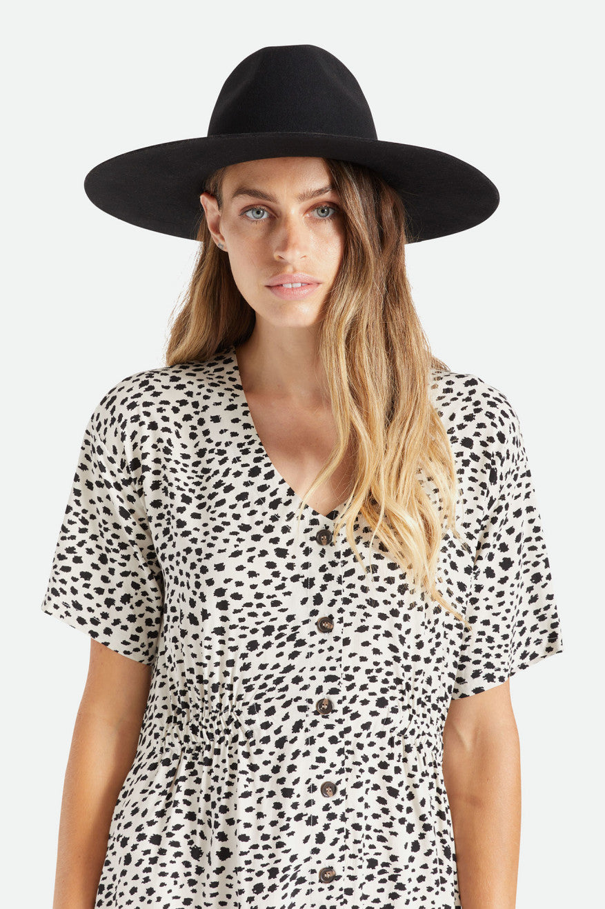 Fedora Brixton Leigh Felt Fedora Feminino Pretas | OQHDG-1409