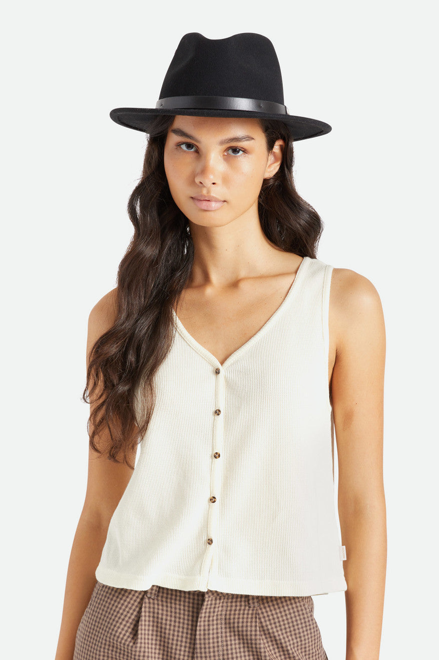 Fedora Brixton Messer Fedora Feminino Pretas | HBSZR-9531