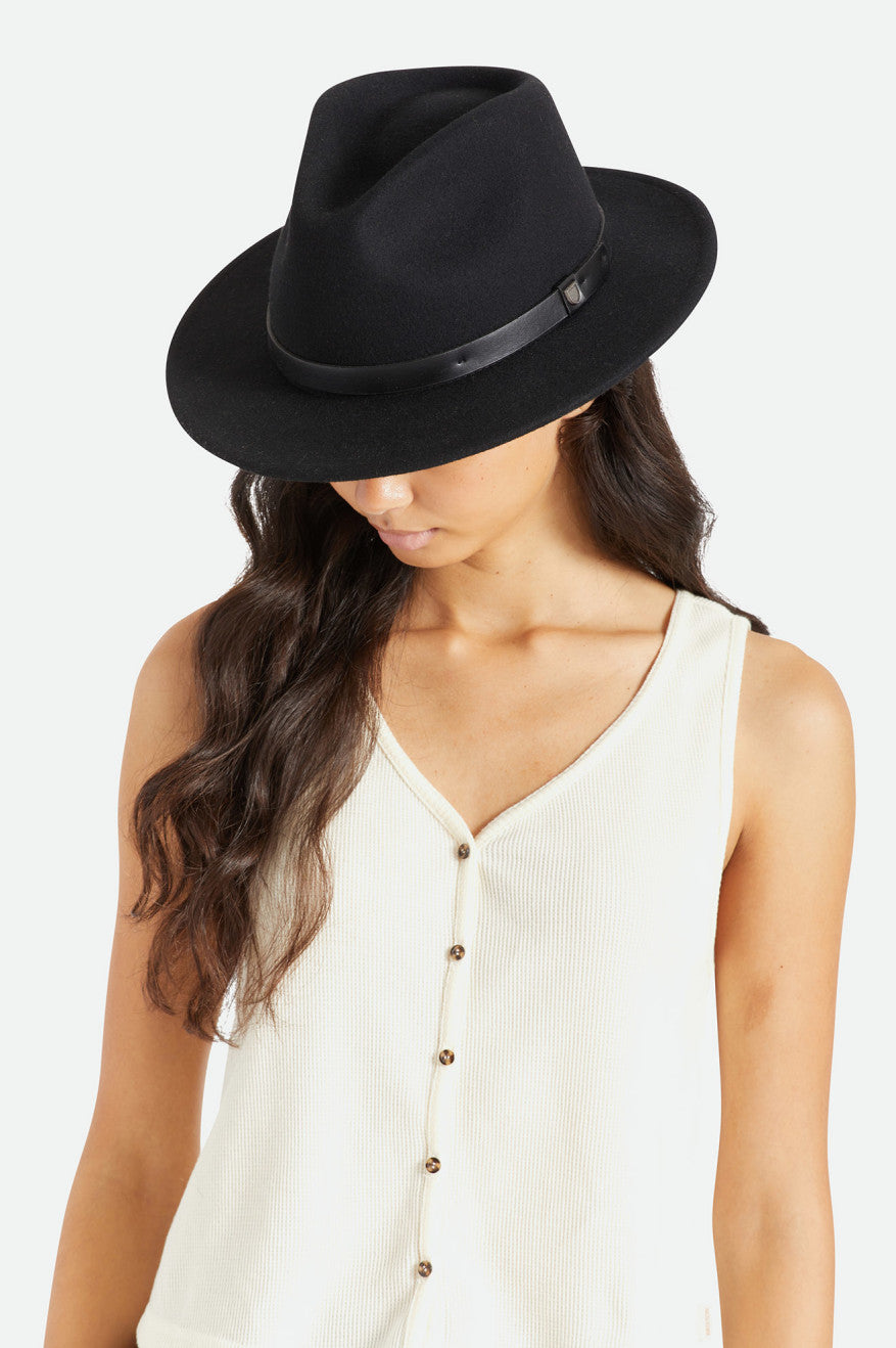 Fedora Brixton Messer Fedora Feminino Pretas | HBSZR-9531