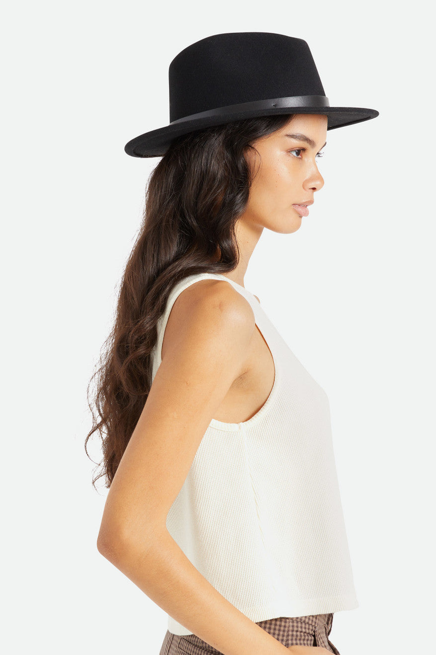 Fedora Brixton Messer Fedora Feminino Pretas | HBSZR-9531