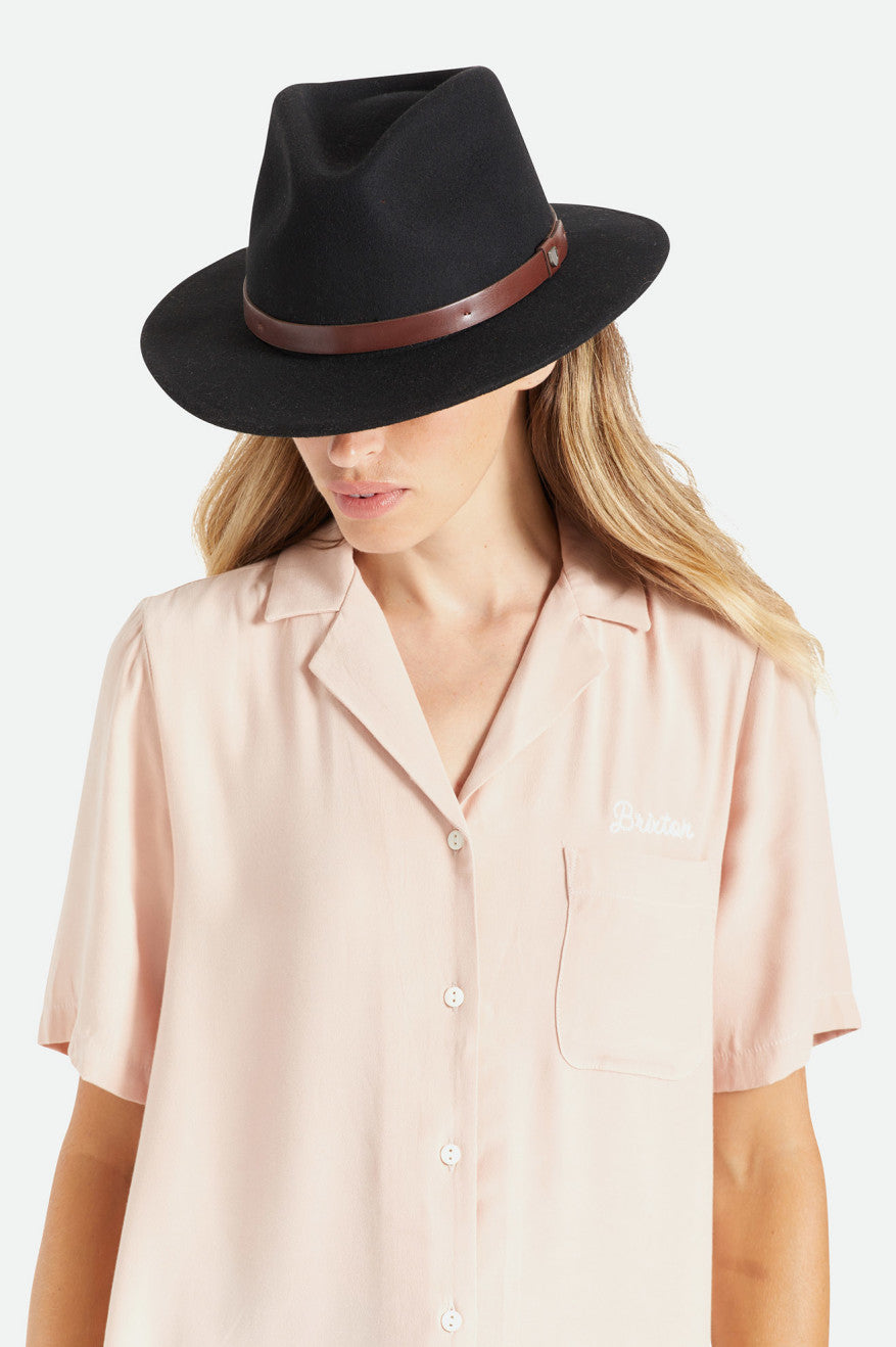 Fedora Brixton Messer Fedora Feminino Pretas | XBVAO-6459