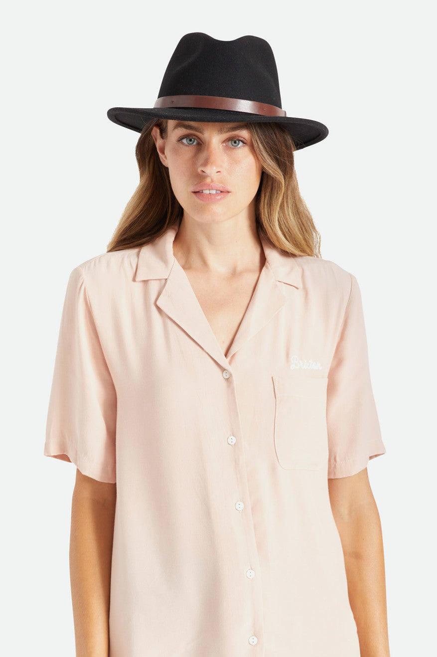 Fedora Brixton Messer Fedora Feminino Pretas | XBVAO-6459