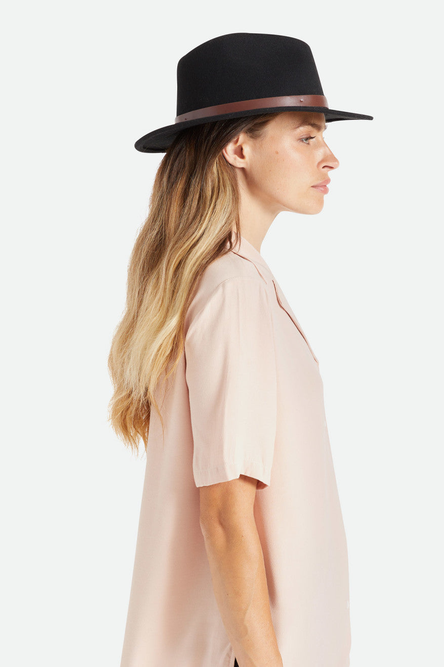 Fedora Brixton Messer Fedora Feminino Pretas | XBVAO-6459