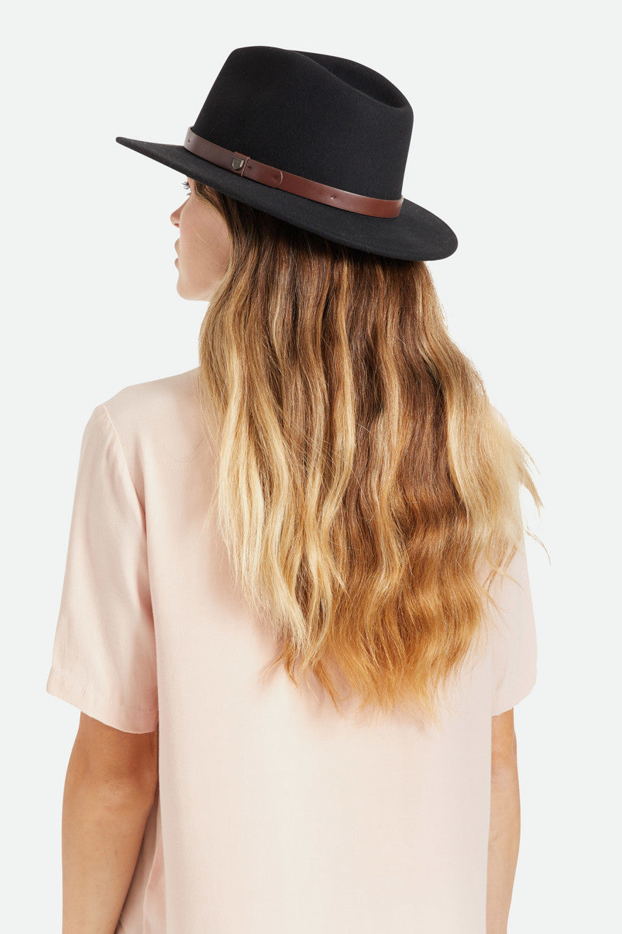 Fedora Brixton Messer Fedora Feminino Pretas | XBVAO-6459